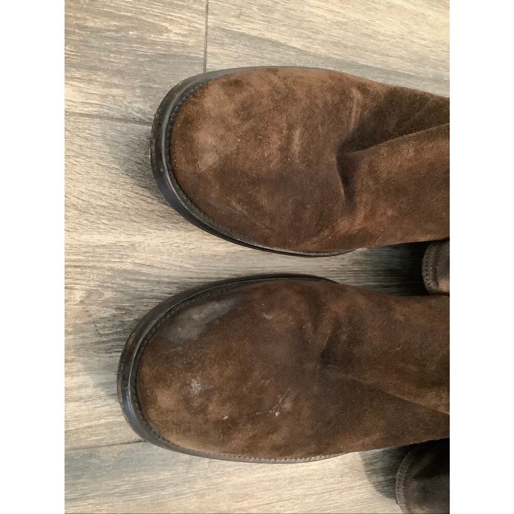 PRADA Women's 10 Vintage Brown Suede Knee High Tall Riding Boots Italy P8-9 - Picture 7 of 7